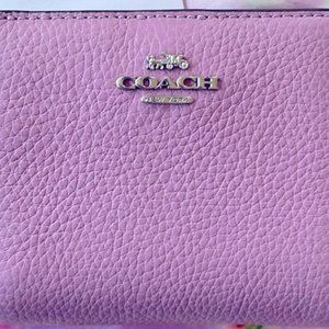 COACH Wallet Violet Pebble Leather Snap Wallet NWT $168 Retail
